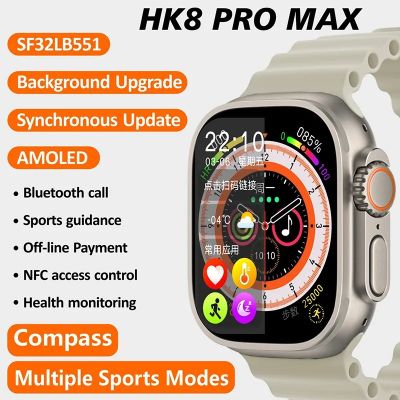 Xiaomi HK8PROMAX สมาร์ทวอท์ชหน้าจอ OLED2.0 IP68อัตราการเต้นหัวใจกันน้ำ Wearfit Pro APP NFC นาฬิกาชาร์จไร้สายสำหรับเล่นกีฬา
