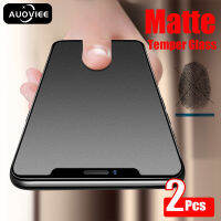 AUOVIEE กระจกอย่างหนา Matte 2ชิ้นสำหรับ iPhone 15 14 12 13 11 Pro Max ไม่มีลายนิ้วมือปกป้องหน้าจอสำหรับ iPhone X Xs Xr 7 8 14 15 Plus SE