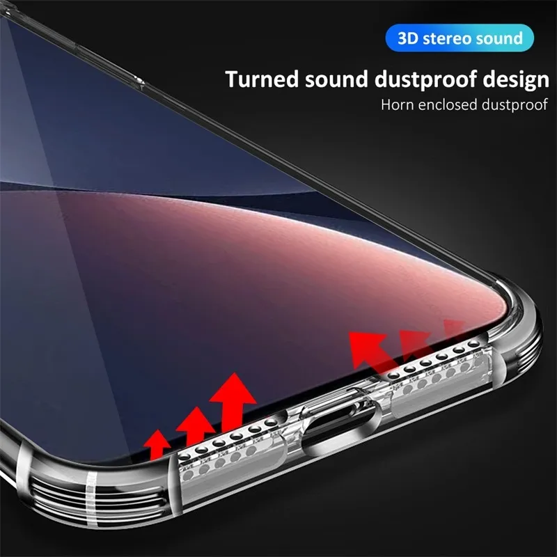 USTIYA Case for Xiaomi 12S Ultra Clear TPU Four Corners Protective Cover  Transparent Soft funda