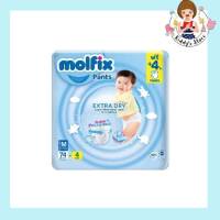 Molfix ผ้าอ้อมเด็กโมลฟิกซ์ เอ็กซ์ตร้า ดราย แพ้นส์ M 74+4 ชิ้น