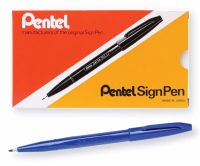 ปากกาเซ็นชื่อ Pentel แบบไฟเบอร์-ปากกาเคมีปากกาทำปลายสักหลาดปากกาหมึกปากกาสีเขียวไมครอนสีน้ำเงินสีดำสีแดง