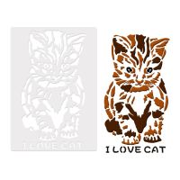 1PC Cartoon Animal Cat Shaped Reusable Stencil Airbrush Painting Art DIY Home Decor Scrap Booking Album Crafts School Supply