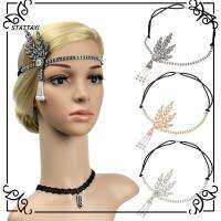 STATTAXI งานเต้นรำ วินเทจ เพชรผ้าโพกศีรษะ อุปกรณ์แต่งตัว ที่คาดผมไข่มุก Gatsby Flapper Headpiece เจ้าสาว