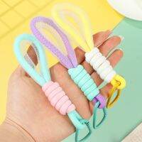 Bags Trousers Accessories Keycord Hanging Fluorescent Color Short Rope Lanyard Phone Strap Braided Strips Mesh Landyard