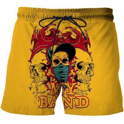 2023 New  Mans Beach Shorts New Casual Sports Pants European and American Skull Pattern 3D Printed Man Short Male Board Shorts
