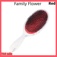 Family Flower Flash Sale หวีขนหมูป่าขนาดเล็กป้องกันไฟฟ้าสถิตย์หวีนวดหนังศีรษะแปรงผมร้านเสริมสวยสำหรับผู้หญิง1ชิ้น