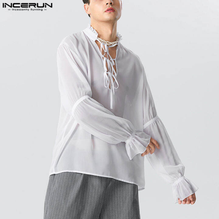 incerun-baju-pesta-วินเทจเรียบง่ายเรียบง่ายแบบผูกแขนยาวสำหรับผู้ชาย-สไตล์ตะวันตก