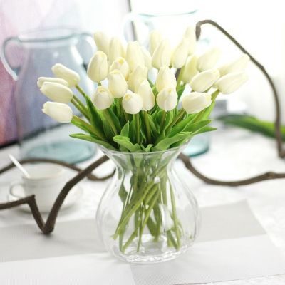 【hot】 5 pçs tulipa artificial flor verdadeiro toque bouquet falso decoração do casamento primavera festa diy jardinagem suprimentos