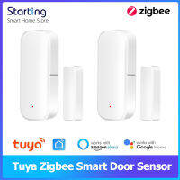 Tuya Zigbee เซ็นเซอร์ประตูอัจฉริยะประตูเปิดเครื่องตรวจจับปิดการป้องกันความปลอดภัยการควบคุมชีวิตอัจฉริยะทำงานร่วมกับ Alexa Home