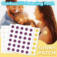 120pcs UV Detecting Patches UV Test Stickers UV Stickers For Sunscreen Sunny Detection Patch Sun Protection Reminder Safe