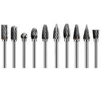 Carbide File 3X6 Metal Electric Grinding Head Woodworking Carving Single Groove File 10 Pieces Mini Drill Set