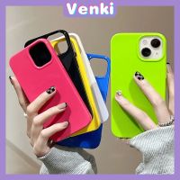 VENKI - Case iPhone 14 Pro Max TPU Soft Simple Case Glossy Candy Case Black Pink Khaki Yellow Camera Protection Shockproof For iPhone 14 13 12 11 Plus Pro Max 7 Plus X XR