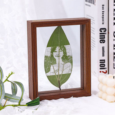 Personalized Leaf Carving Picture Silhouette Couple Souvenir Handmade Birthday Gift Custom Photo Frame Creative Home Decorations