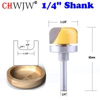 CHWJW 1PC 1/4－Shank 1-1 / 8－เส้นผ่านศูนย์กลางถาดชามแม่แบบเราเตอร์บิต