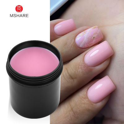 MSHARE Self-leveling Builder Nail Extension Gel Super Clear Transparent Encapsulated Nails 5oz 142g Running Thin Nail UV Led