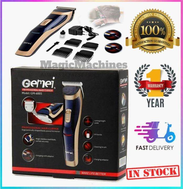Geemy GM 6005 Professional Hair Clipper Rechargeable Hair Trimmer Men