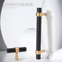 【LZ】❈  Dooroom Brass Furniture Handles T-bar Light Luxury Fashion Black Gold Silve Wardrobe Dresser Cupboard Cabinet Drawer Pulls