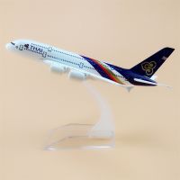 AERO In Lega Di Metallo Da 16Cm สายการบิน A380ไทย Moo Di Aereo Thailandia Airbus 380สายการบิน Diecast แบบจำลองเครื่องบิน W เครื่องบินยืน