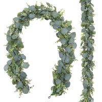 2 Pack 1.8M ประดิษฐ์ Eucalyptus Garland Faker Silver Dollar Greenery Garland Vines Table Runner