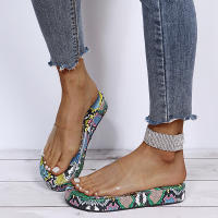 Summer Women Leopard print Slippers Soft Comfortable Slides Beach flip-flops Outdoor Sandals Transparent Shoes Snakeskin Slides