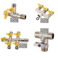 G1/2" Brass Plumbing Hose Faucet Manifold Garden Adapter Connector Ball Valve Thumbturn Handles