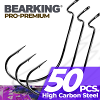 BEARKING 50 pcs ต่อ Lot Fishing Soft Lure Worm Hooks เหล็กคาร์บอนสูงกว้าง Super Lock Fishhooks Jerk Hooks เหยื่อ-anyengcaear