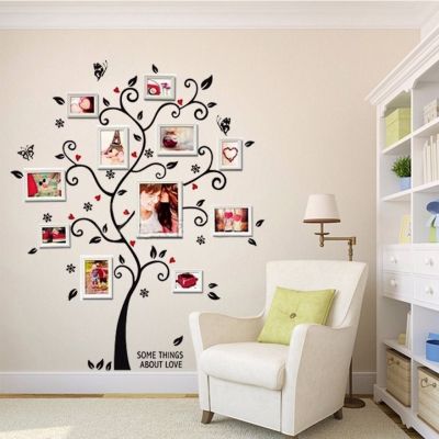 100x120Cm/40x48in 3D DIY Removable Photo Tree Pvc Wall Decals/Adhesive Wall Stickers Mural Art Home Decor