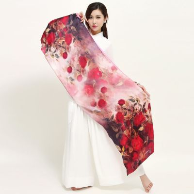 Hot sell Restoring ancient ways straight for the new double double emulation silk scarves long button scarf shawl spot