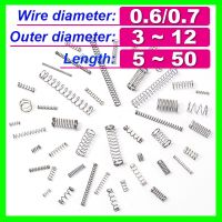 Wire Diameter 0.6mm 0.7mm 304 Stainless Steel Small Compression Spring Buffer Return Short Spring Release Pressure Spring Y-type Cable Management