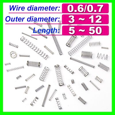 Wire Diameter 0.6mm 0.7mm 304 Stainless Steel Small Compression Spring Buffer Return Short Spring Release Pressure Spring Y-type Cable Management