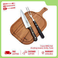 อุปกรณ์เตาปิ้งย่าง 3 pcs BBQ set (Cutting board, Knife, Fork)