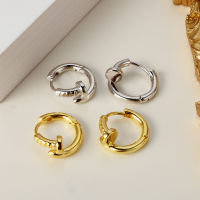 2pcs Real 925 Sterling Silver Nail Shape Small Hoop Earrings Cute Huggie Hoops Hypoallergenic Jewelry for Women