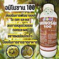 ดูโอ อมิโนซาน100 (ตราหญิงงามขนาด 1 ลิตร) ส่งเสริมการพัฒนาของใบ ดอก และผล ลดการหลุดร่วงของดอกและผล ขยายผลอ่อนโตเร็ว