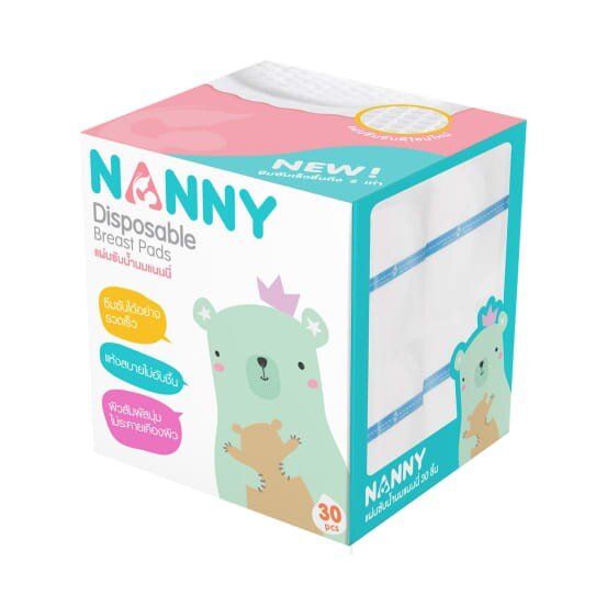 nanny-แผ่นซับน้ำนม-disposable-breast-pads-กล่อง-30-ชิ้น
