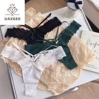 UAZGEO สิ่งล่อใจ เป็นรูกลวง สายรัดบาง เป้าผ้าฝ้ายเป้า Underpant สำหรับเด็กผู้หญิง ชุดชั้นในชุดชั้นในสตรี กางเกงในผ้าไหมน้ำแข็ง กางเกงชั้นในสำหรับผู้หญิง กางเกงในลายลูกไม้