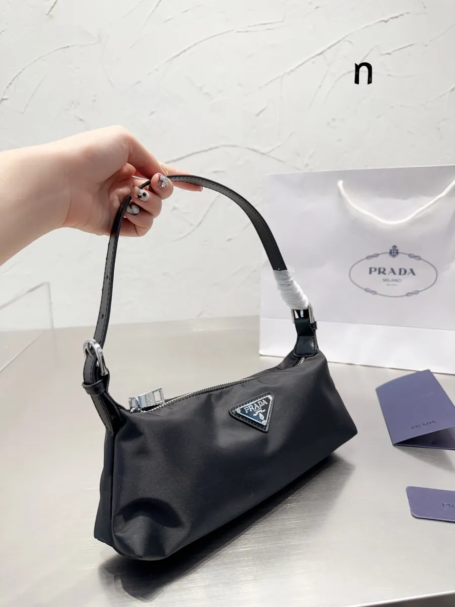 Original gift box packaging) Pradaˉ Women's bag Fashion versatile shoulder  bag Classic underarm bag Top quality women's bag | Lazada