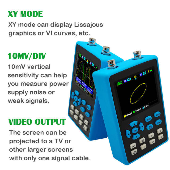 keykits-dso2512g-120m-bandwidth-portable-handheld-dual-channel-oscilloscope-2-8-inch-display-10mv-minimum-vertical-sensitivity-fft-spectrum-analysis-sine-waves-square-waves-triangle-waves-half-waves