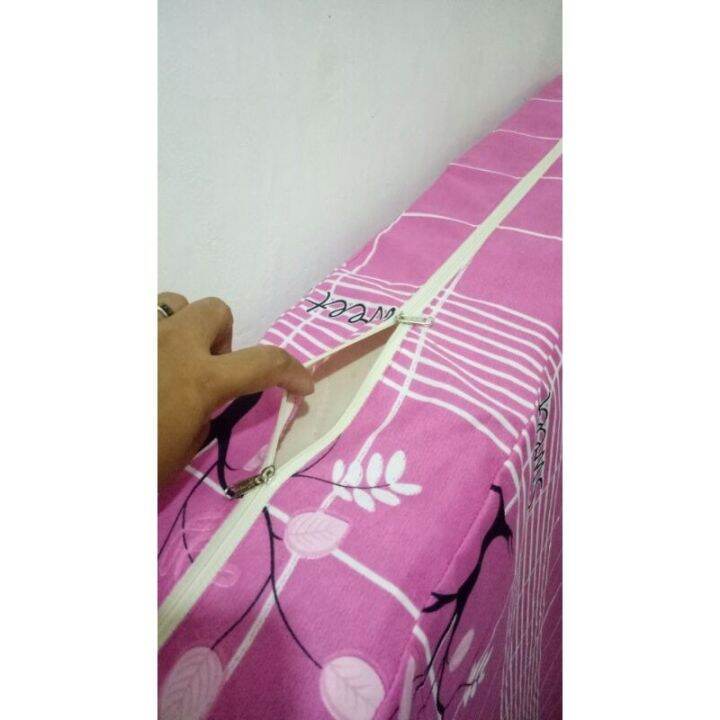 FOAM COVER with long zippered/bed cover/cotton fabric single size only