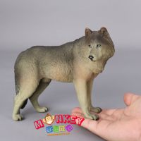 Monkey Toys - โมเดลสัตว์ Wolf หมาป่า เทา ขนาด 18.00 CM (จากหาดใหญ่)