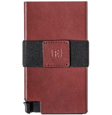 Ekster Senate Cardholder Wallet for Men | Slim Wallets for men with RFID Blocking Layer | Modern &amp; Minimalist Wallet with Push Button for Quick Card Access (Merlot Red)