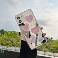 เคสโทรศัพท์กระจกรูปหัวใจสีชมพู,สำหรับ IPhone 13 Pro Max 12 11 Pro Max 7 8 Plus XR X Xs Max