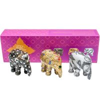 Elephant Parade Multipack รูปปั้นช้าง Sukhothai 3x7cm (7cm) รูปปั้นช้างทำมือขนาดเล็กหลากสีสัน จากเชียงใหม่ ของขวัญวันเกิด ของที่ระลึกไทย