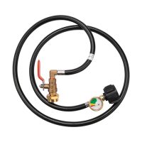 Propane Refill Adapter Hose Propane Extension Refill Hose Connect the Gas Hose with Gauge and ON/Off Control Valve for 1LB Propane GasTank