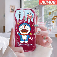 เคส JIUMOO สำหรับ VIVO Y19 Y5s เคสการ์ตูนแฮปปี้โดราเอมอนเนื้อครีมขอบคลื่นเคสมือถือกันกระแทกแบบใสนิ่มเคสโปร่งใสลายกล้องถ่ายรูปสร้างสรรค์เรียบง่ายฝาครอบป้องกันอ่อนโยน