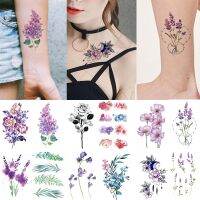 Fresh Lilac Flower Tatuajes Cover Hand Foot Tatouage Body Art Waterproof Temporary Flash FakeTattoo Stickers Taty for Women