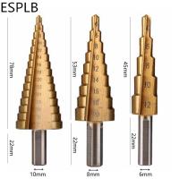 3ชิ้นสว่านชุดไฮสปีดเหล็ก4-122032มิลลิเมตรเมตริกเกลียวขลุ่ยเจดีย์รูปร่างสามเหลี่ยมหกเหลี่ยมก้านหลุมตัดขั้นตอนที่เจาะบิต