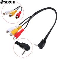 High Speed 90degree 3.5 mm Male Jack To 3 RCA Female Plug Adapter Audio Converter Video AV Cable Wire Cord Adapters