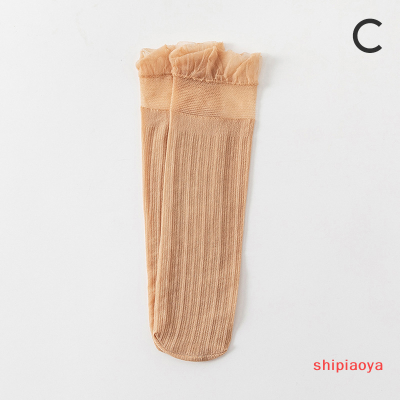 Shipiaoya ถุงเท้ากำมะหยี่โปร่งใสบาง,ถุงเท้าจีบลูกไม้มีระบายถุงเท้าผู้หญิง