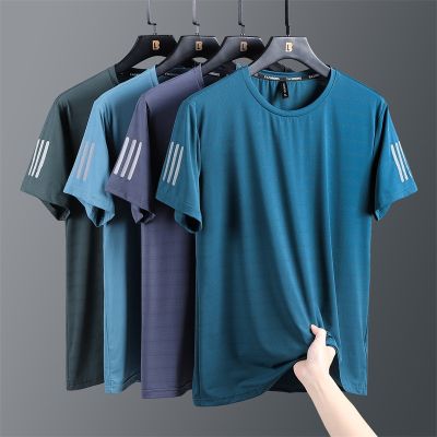 [COD] outdoor ice silk short-sleeved mens new trendy casual thin section sports quick-drying fitness wholesale