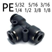 PE PET Pneumatic Quick Connector PU Air Pipe 5/32 1/4 5/16 3/8 1/2 inch PU Air Pipe Connector Right-angle Tee 3-way Connector Pipe Fittings Accessorie